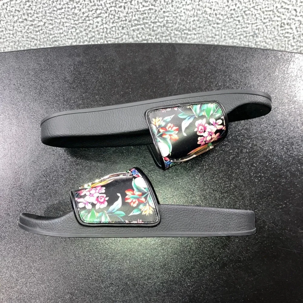 Giuseppe Zanotti Floral Print Slides Sandals Men 43 EU US 10 10.5 Black Designer